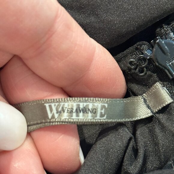 White by Vera Wang Gown Cowl Back Sash Black Tie Bridesmaid Formal Sz 8 VW360069 - Picture 4 of 12